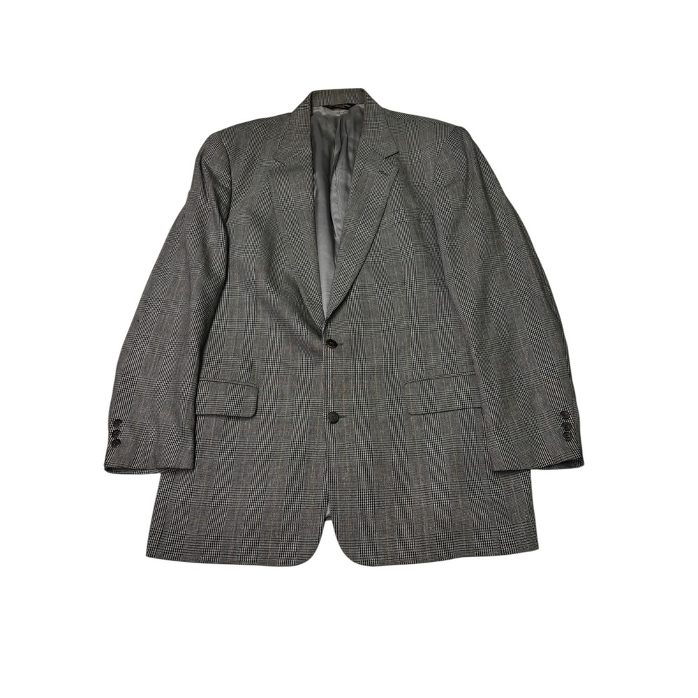 Vintage Brooks Brothers Men's Glen Plaid Wool Blend Blazer 44LG Union Made USA